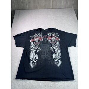 Salvation Men's Black Skull Wings gothic Graphic T-Shirt Heavy Cotton Size 3xl